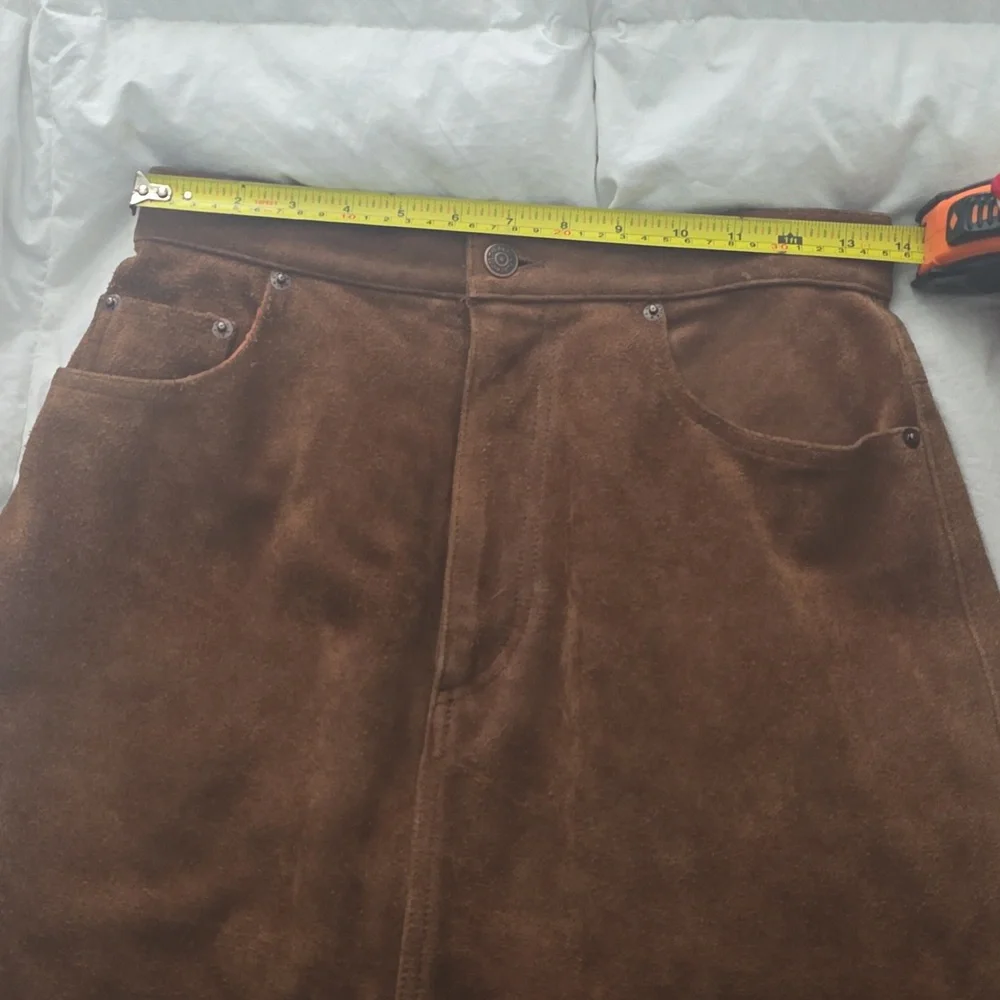 Ralph Lauren Vintage 100% genuine leather suede skirt VTG - Picture 12 of 12